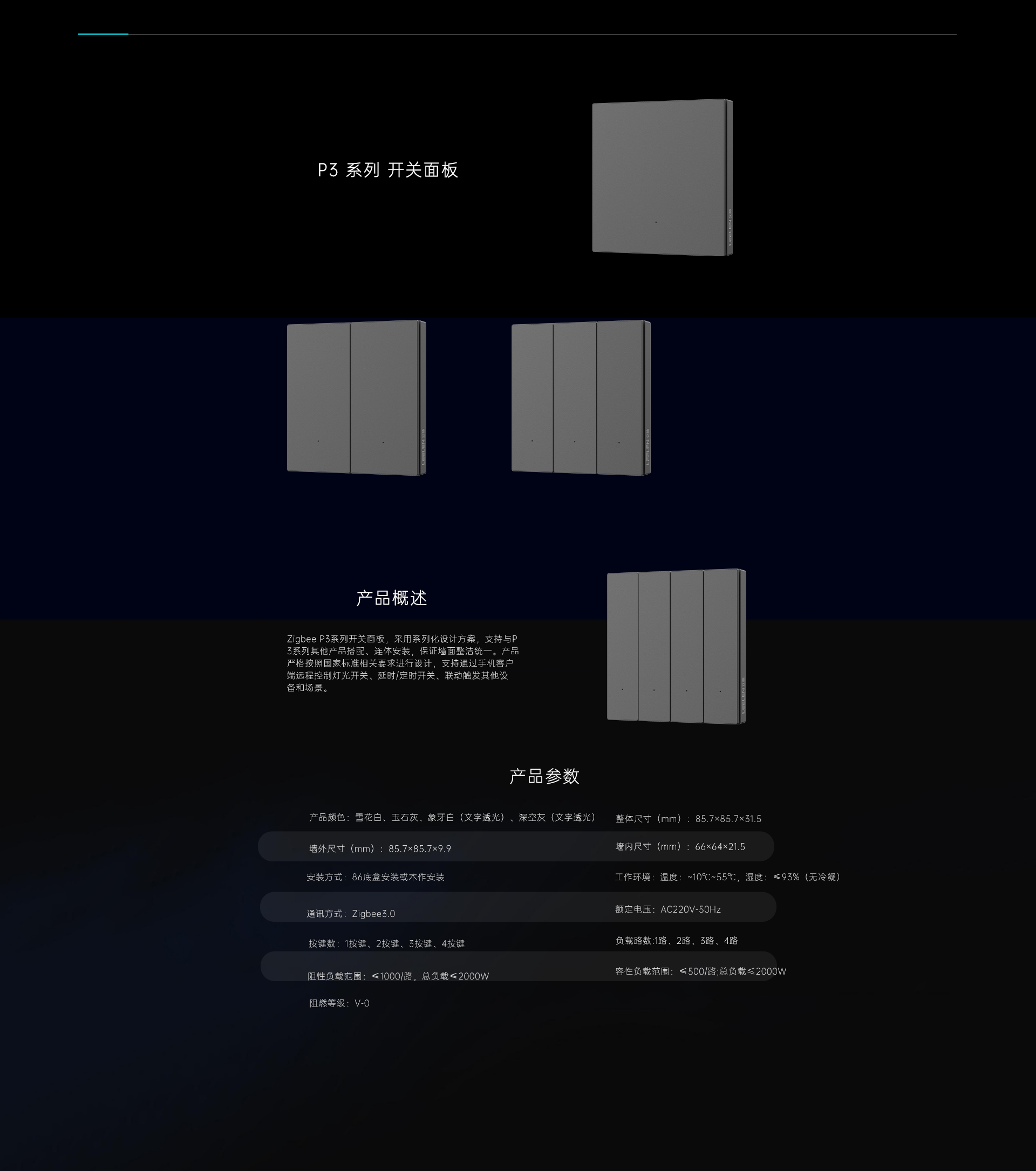 P3系列 開關面板